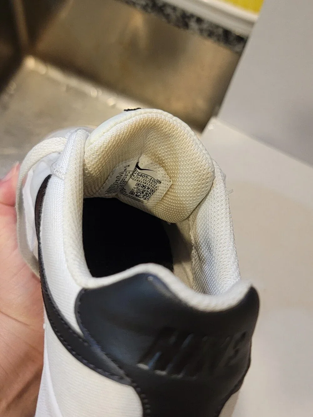 Nike White and Black Court Royale AC Sneakers with Black Swoosh